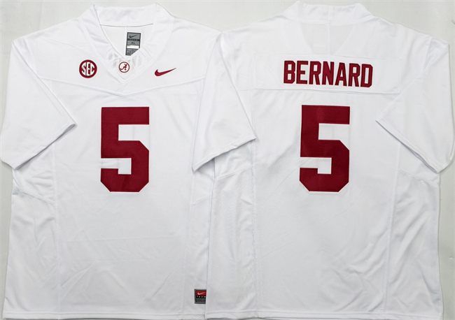Men's White Alabama Crimson Tide #5 Germie Bernard F.U.S.E Stitched Football Jersey